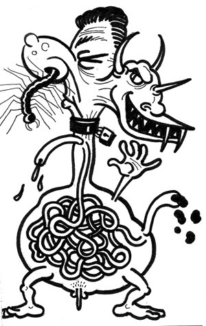 Cartoon: toon 22 (medium) by kernunnos tagged poop,doodie,intestines,monsters,hee