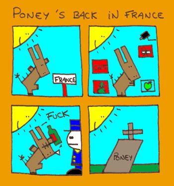 Cartoon: Pony  back in France (medium) by lpedrocchi tagged humour,pony,