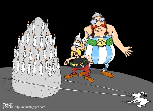 Cartoon: Asterix cake (medium) by raim tagged asterix,obelix