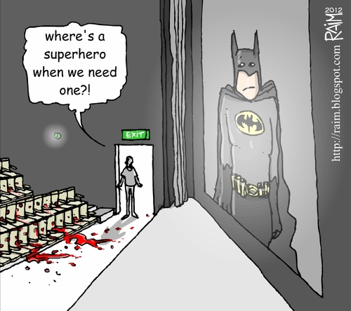 Cartoon: Aurora tragedy (medium) by raim tagged aurora,batman,tragedy