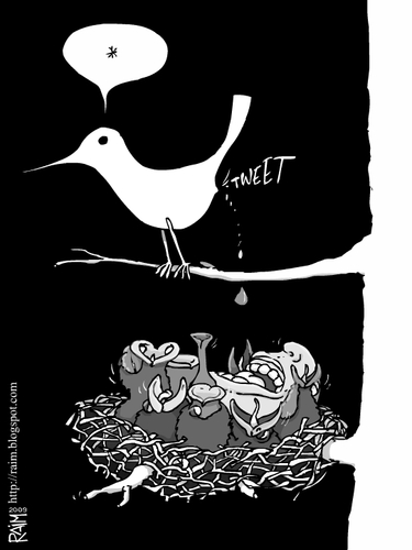 Cartoon: twitter (medium) by raim tagged twitter,raim