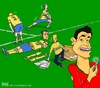 Cartoon: Portugal vs Sweden (small) by raim tagged portugal,sweden,ronaldo,cr7,ikea,ibrahimovic