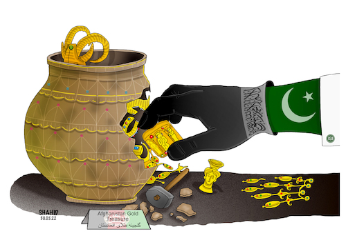 Cartoon: Afghan Gold Treasure! (medium) by Shahid Atiq tagged afghanistan