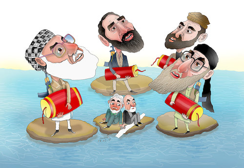 Cartoon: Afghan Warlods ! (medium) by Shahid Atiq tagged afghanistan,balkh,helmand,kabul,london,nangarhar,attack