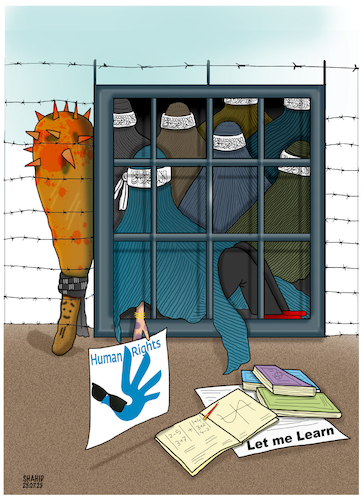 Cartoon: Arab Old Sharia in AFG! (medium) by Shahid Atiq tagged afghanistan