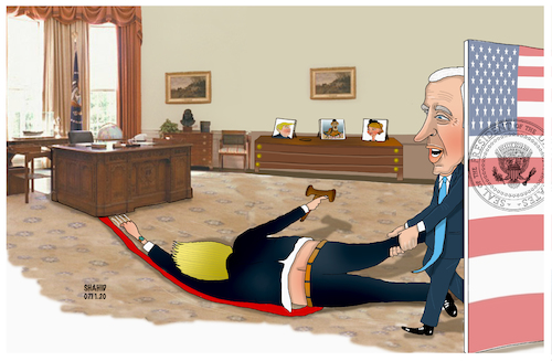 Cartoon: Biden win the election ! (medium) by Shahid Atiq tagged usa