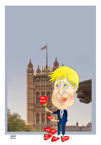 Cartoon: Boris turns Brexit dream into .. (medium) by Shahid Atiq tagged uk