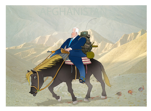 Cartoon: The defeat of war on terror ! (medium) by Shahid Atiq tagged afghanistan