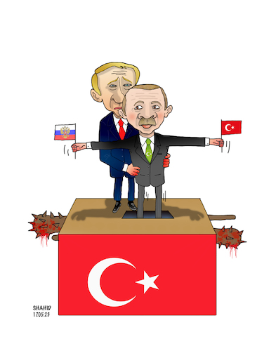 Cartoon: Erdogan won the election! (medium) by Shahid Atiq tagged turkiye