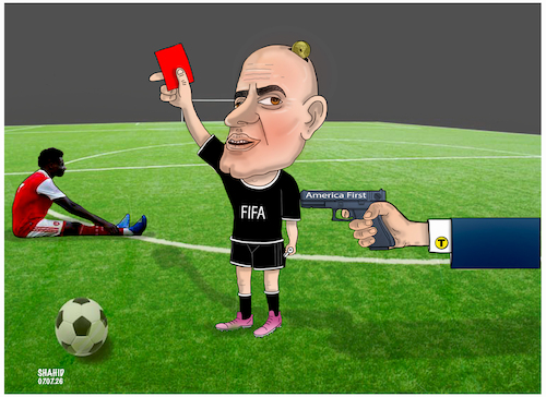 Cartoon: FIFA red card! (medium) by Shahid Atiq tagged eu