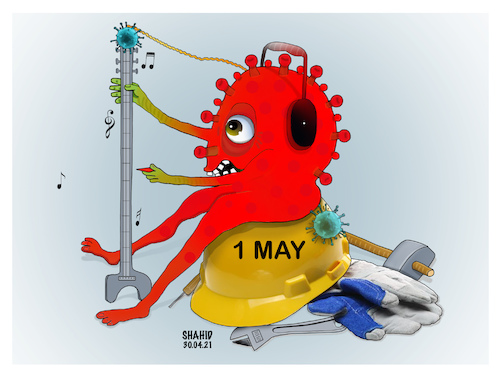 Cartoon: First of May! (medium) by Shahid Atiq tagged world