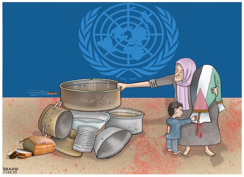 Cartoon: Gaza Food Crisis! (medium) by Shahid Atiq tagged gaza