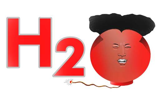 Cartoon: H2 Kim (medium) by Shahid Atiq tagged hydrogen,bomb,test