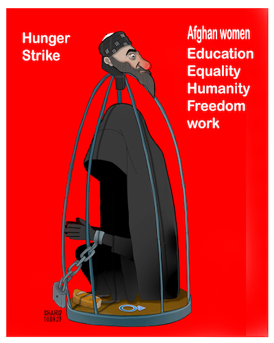 Cartoon: Hunger Strike ! (medium) by Shahid Atiq tagged afghanistan