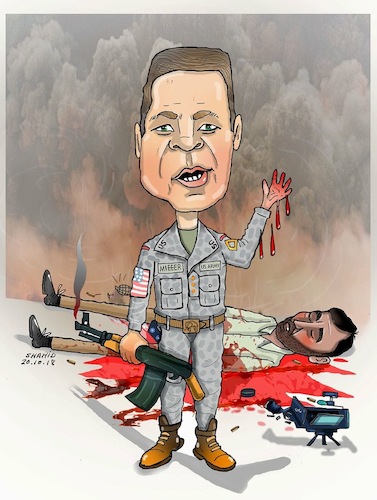 Cartoon: I was not the target ! (medium) by Shahid Atiq tagged afghanistan