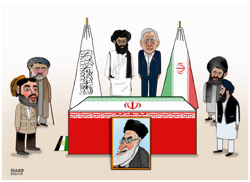 Cartoon: Irans duality! (medium) by Shahid Atiq tagged afghanistan