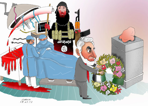Cartoon: Kabul attacks ! (medium) by Shahid Atiq tagged afghanistan,helmand