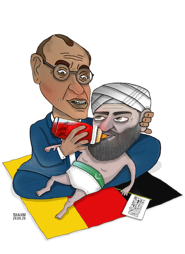 Cartoon: Merz interaction ! (medium) by Shahid Atiq tagged afghanistan
