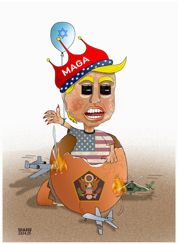 Cartoon: Oil and Fire at Easter! (medium) by Shahid Atiq tagged eu