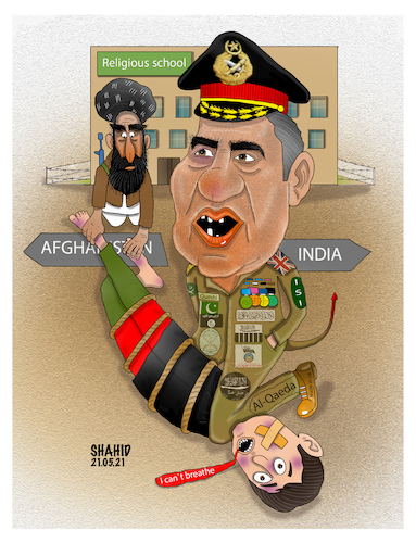 Cartoon: Pakistan is the state of terrori (medium) by Shahid Atiq tagged afghanistan