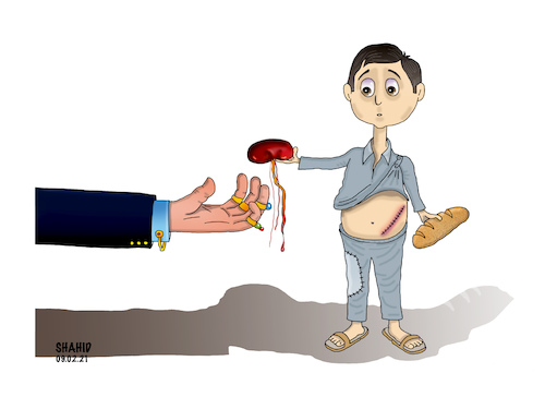 Cartoon: Poverty and exploitation of Chil (medium) by Shahid Atiq tagged afghanistan