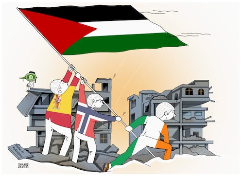 Cartoon: Recognition  ! (medium) by Shahid Atiq tagged palestine