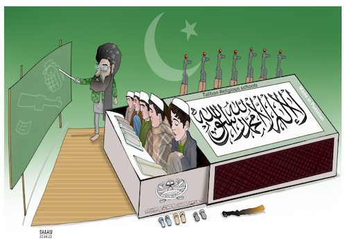 Cartoon: Religious Schools ! (medium) by Shahid Atiq tagged afghanistan