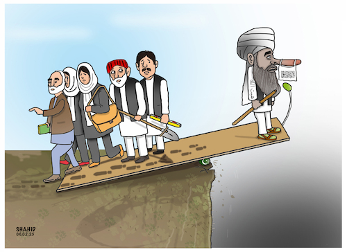 Cartoon: Taliban and Religion! (medium) by Shahid Atiq tagged afghanistan