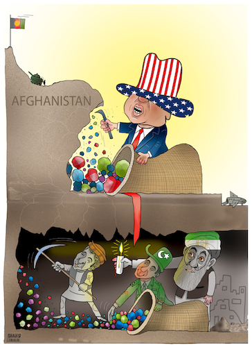 Cartoon: The plunder of AFG! (medium) by Shahid Atiq tagged afghanistan