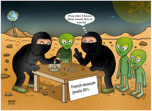 Cartoon: Thieves on Mars ! (medium) by Shahid Atiq tagged france