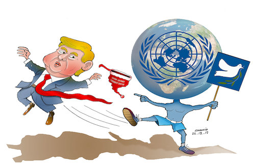 Cartoon: UN vote on Trumps decision! (medium) by Shahid Atiq tagged un