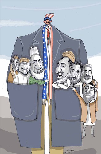 Cartoon: USand karzi (medium) by Shahid Atiq tagged usand,karzi