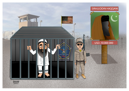 Cartoon: Yesterday detainees ! (medium) by Shahid Atiq tagged afghanistan