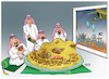 Cartoon: Arab belly worshipers! (small) by Shahid Atiq tagged palestine