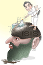 Cartoon: Cleaning The Black Brain (small) by Shahid Atiq tagged afghanistan,kabul,syria,iran,switzerland,schweiz,usa,france,football,safi,cartooneu,uk,isis,taliban,cartoons,caricature,raiyan,ehba,bahar