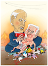 Cartoon: Supporter of war! (small) by Shahid Atiq tagged palestine