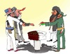 Cartoon: Taliban in Qatar (small) by Shahid Atiq tagged afghanistan,kabul,qatar,taliban,terrorism,mazar