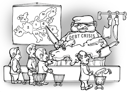 Cartoon: butcher shop (medium) by gonopolsky tagged europe,crisis