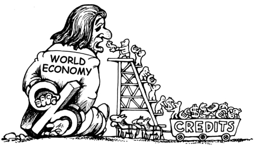 Cartoon: force-feeding (medium) by gonopolsky tagged global,economy,credit
