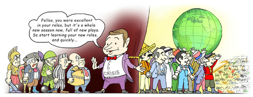 Cartoon: new season (medium) by gonopolsky tagged crisis,humanity
