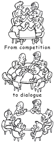 Cartoon: to dialoque (medium) by gonopolsky tagged competition,dialoque