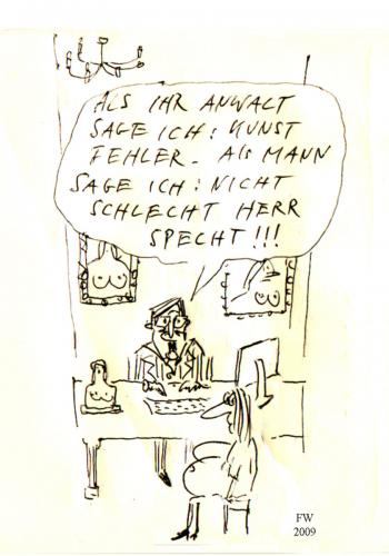 Cartoon: kunstfehler (medium) by Faxenwerk tagged faxenwerk,schmalfuß,silikon,anwalt