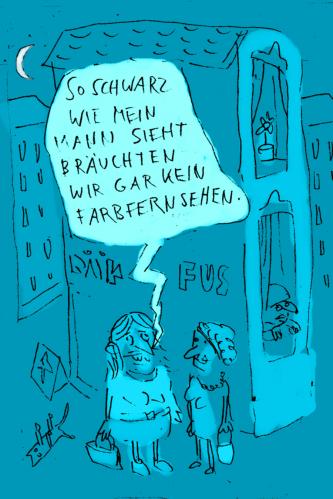 Cartoon: schwarzseher (medium) by Faxenwerk tagged faxenwerk,schmalfuß,gesundheit,blind,fernsehen,krise