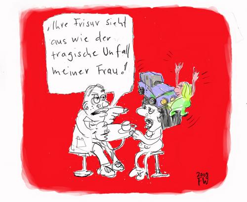 Cartoon: Unfall (medium) by Faxenwerk tagged frisur,