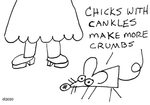 Cartoon: Gross But Cute (medium) by Deborah Leigh tagged grossbutcute,rat,cankles,crumbs,bw,doodle
