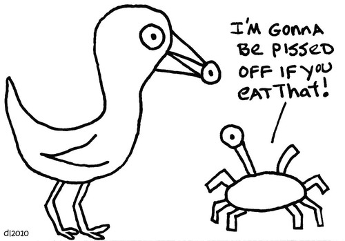 Cartoon: Gross But Cute (medium) by Deborah Leigh tagged grossbutcute,deborahleigh,bird,crab,eyeball