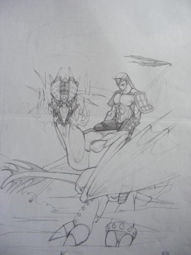 Cartoon: Hero and Dragon (medium) by gianlucasanvido tagged manga,