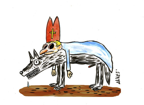Cartoon: Wolf (medium) by alves tagged religion