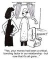 Cartoon: Domestic (small) by efbee1000 tagged wife,husband,money,relationship,domestic