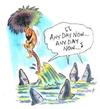 Cartoon: Hungry Sharks (small) by efbee1000 tagged sharks,man,island,sea